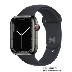 【新品・2営業日で発送】APPLE アップル Apple Watch Series 7(GPS + Cellularモデル)- 45mmグラファイトステンレススチールケースとミッドナイトスポーツバン...