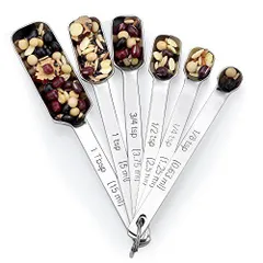 GAINWELL 計量スプーン 細長いシャベル型 ステンレス製 極厚 六本組