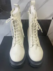 EMODA エモダ レディース タンクレースアップブーツ (00) WHT  L(24.5cm)