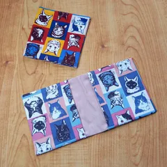 ハンカチみたいなサニタリーポーチ　サニタリーハンカチNo.２　猫柄