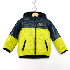 ブリーズ ナイロンジャケット 中綿入りジャンパー アウター キッズ 男の子用 100サイズ ネイビー×イエロー BREEZE 【中古】