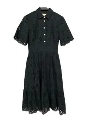 ケイトスペード ワンピース 半袖 ブラック 襟付き レース 黒 0 kate spade レディース