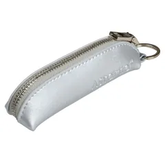 コインケース　ミニウォレット　キーリング付き　レザー　シルバー