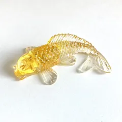 【SHOPS】オルゴナイト 鯉 コイ シトリン 黄水晶 置物 縁起物 クリスタル 金運 財運 浄化