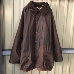 55 Barbour オイルドジャケット バブアー XL~ ブラウン 撥水 襟コーデュロイ 裏地チェック Beaufort 古着卸 アメリカ仕入