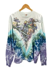 バンドTシャツ BAND-T 90s Grateful Dead グレイトフルデッド ヴィンテージTシャツ スキー グレイトフルデッドベア ロックT タイダイ 総柄 US古着 XL ロンT プリント ブルー LLサイズ 101MT-2410