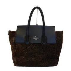 Roberta di camerino(ロベルタ ディ カメリーノ) ハンドバッグ - ダークブラウン×黒 レザー