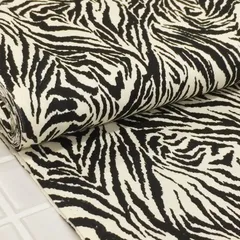 1ｍ　6990-4D オフホワイト 生地 トラ柄 布 虎 とら アニマル柄 節分 鬼 動物 ツイル 綿 鬼のパンツ 布地 110cm幅
