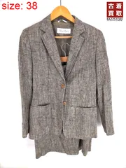 マックスマーラ MAX MARA 白タグ リネンシルク混2Bウールテーラードジャケット スカート レディース  38のサムネイル