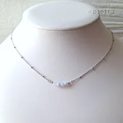 ブルーレースアゲートの4玉ネックレス　サージカルステンレス/天然石