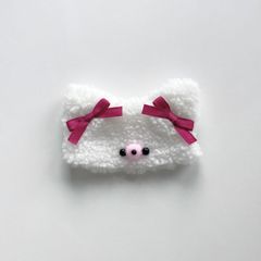 ねこさん帽子 ホワイト 10cm ぬい服 着ぐるみ にじぱへっと