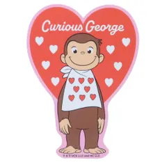 【メール便】おさるのジョージ ダイカットシール キャラクターステッカー ハート いっぱい スモールプラネット ダイカットビニールステッカー デコシール 耐水性 絵本キャラクター グッズ 