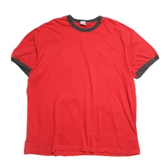 00's オールドネイビー コットン リンガー Tシャツ 半袖 (XXL) 赤×濃灰 無地 00年代 旧タグ オールド ギャップ OLD NAVY GAP 2005年製 アメリカ古着 USED ビンテージ ヴィンテージ