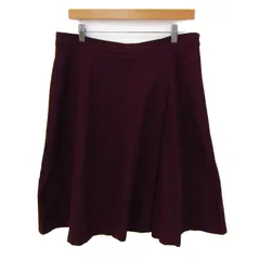 インディヴィ スカート ボトムス フレア 日本製 大きいサイズ レディース 44サイズ エンジ INDIVI 【中古】