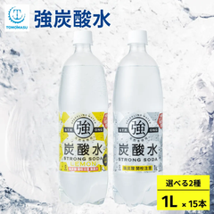 大容量【強炭酸水1L×15本｜プレーン・レモン】選べる2種　強炭酸水　炭酸水　無糖　レモンフレーバー　割り材　メルカリShopsアワード リピート部門受賞ショップ　ともますのかいもの