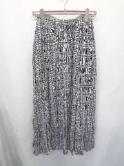 ◇ Θ KBF アーバンリサーチ チェック柄 ロング クリンクルギャザースカート サイズOne ブラック ホワイト系 レディース E  【1507010013642】