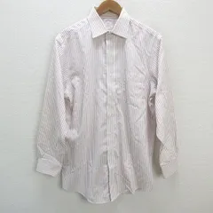 s■ブルックスブラザーズ/BROOKS BROTHERS ストライプ柄 長袖シャツ/Yシャツ【15 1/2-2/3】白 エンジ/MENS/108【中古】