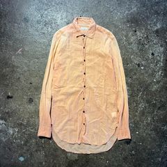 DRIES VAN NOVEN ライカ期ストライプダブルカフスシャツ イエロー