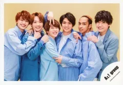 【中古】生写真(ジャニーズ) Aぇ! group/集合(6人)/横型・上半身・衣装青・体寄せ・背景ベージュ/Greeting Photo ～Rainy Season～/公式生写真