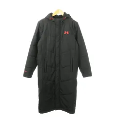 アンダーアーマー UNDER ARMOUR ベンチコート 中綿 フーディー ロング ジップアップ ロゴ 防寒 スポーツ サッカー SM 黒 ブラック /AO7 ■GY01