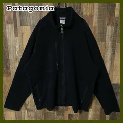 パタゴニア フリース ジャケット 2XL ブラック 無地 メンズ 古着 長袖