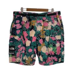 美品 シュプリーム ノースフェイス 花柄 ショートパンツ パッカブル