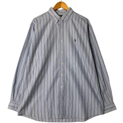 古着 ラルフローレン Ralph Lauren POLO by Ralph Lauren ELLINGTON 半袖 ボタンダウン ストライプシャツ メンズXL相当/eaa551958