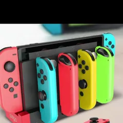 ジョイコン用 充電スタンド 【赤黒】 ジョイコン 4台同時充電 収納 急速充電 スイッチ 充電ホルダー チャージャー LED充電指示ランプ