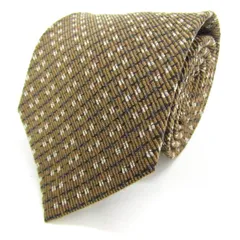 ピエールカルダン ブランド ネクタイ ストライプ柄 スクエア柄 シルク PO  メンズ ブラウン Pierre Cardin 【中古】