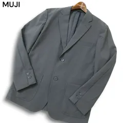 MUJI 無印良品 通年 ポリ100%★ アンコン コンフォート テーラード ジャケット Sz.M メンズ 灰 グレー