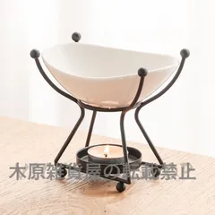2点セット 新型 アロマポット 陶器 アロマ炉 アロマキャンドルホルダー キャンドルバーナー アロマバーナー アロマディフューザー 木製