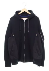 美品 sacai ベスト MA-1 ミリタリー ダブルジップ ブラック サイズ1