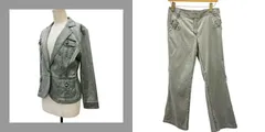 Leilian レリアン 薄手 ジャケット パンツ セットアップ レディース 11号