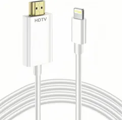 iPhone hdmi変換ケーブル 1.5M ライトニング hdmi 接続ケーブル HDMI変換アダブタ TV/AV大画面 遅延なし 携帯の画面をテレビに映す1080P
