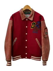 【希少】80s-90s BA-TSU スタジャン　レザー　刺繍 希少】80s-90s BA-TSU スタジャン レザー 刺繍