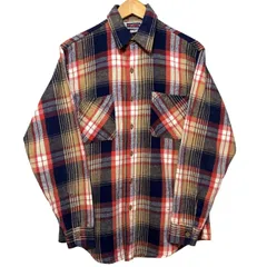 USA製 90s BIG MAC フランネルシャツ ビックマック S ベージュ×ブルー×ホワイト チェックシャツ Vintage 古着