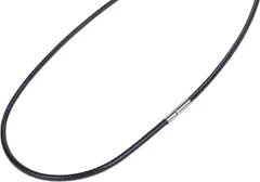 ISEFUJI メンズ チョーカー ネックレス チェーン 紐 ステンレス ワックスコード アクセサリー( ブラック,  3mm55cm)
