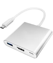 ★USB Type-C HDMI変換 アダプターdigital av multiportタイプc JastBang 4K対応 100W PD充電+USB 3.0ポート Switch/iPhone 15/MacBook Pro/Air/(シルバー)