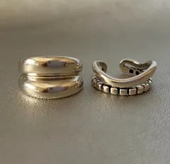新品【 メキシカンジュエリー リング ２個セット 】 ダブルリング 重ね指輪 ２連リング シルバー 指輪 レディース メンズ ビンテージ 925刻印 Silver Plated フリーサイズ 【残りわずか！早いもの勝ち】