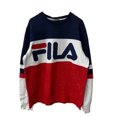 FILA ロゴスウェット トレーナー M ネイビー レッド ホワイト フィラ トップス 古着卸 アメリカ仕入 a708-5873