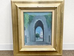 【na-17857】水谷方早子　風景画　油彩画　アート　美術品　インテリア　　額　絵画