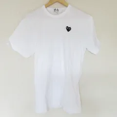 美品 22SS PLAY COMME des GARCONS プレイコムデギャルソン 半袖 ハートワッペン Tシャツ XL ホワイト メンズ 古着 中古 USED