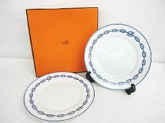 本体美品 HERMES エルメス シェータ ダンクル 22.5cm プレート 2点 皿 おまけ箱 B0005-0516-2 ★3072