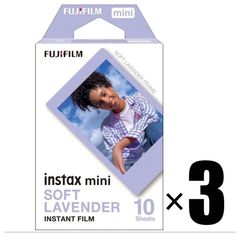 3個 富士フイルム(FUJIFILM) インスタントカメラ チェキ用フィルム 10枚入 ソフトラベンダー INSTAX MINI SOFT LAVENDER WW 1