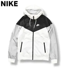 【定番!】 ナイキ NIKE ウィンドランナー フーデット ジャケット 裏メッシュ M ホワイト x ブラック x グレー スポーツ カジュアル ウェア メンズ