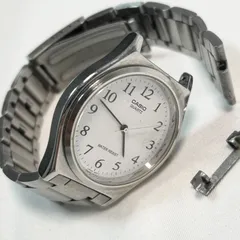 【送料無料】【訳あり】CASIO/カシオ/MTP-1130/クォーツ腕時計/ホワイト×シルバー/動作品/稼働品/中古品/ベルト故障