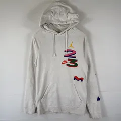 古着 エアジョーダン AIR JORDAN パーカー スウェット ナイキ NIKE バックプリント ラグラン ロゴプリント S  ホワイト メンズ