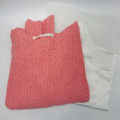 ◇ ⊇◎ WORLD WIDE REPUBLIC ラメ ニット 長袖 セーター サイズ2 オレンジ系 レディース E  【1412260010436】