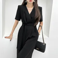 【グラシア】キャバドレス オールインワン・スーツ ハイウエスト アシンメトリー クール パッド ワイドパンツ 個性的 レディース