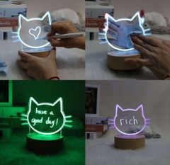 【アウトレット ペン無し 光る猫のメッセージボード】ねこ ネコ 猫 インテリアライト かわいい LED リアル 贈り物 癒し ナイトライト 卓上 寝室本物 そっくり ペット プレゼント ギフト 子供 誕生日 大きい おしゃれ 繰り返し使える ホワイトボード